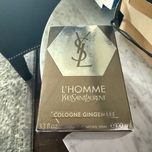 Yves Saint Laurent L'Homme Cologne Gingembre - Silver and Brown Packaging